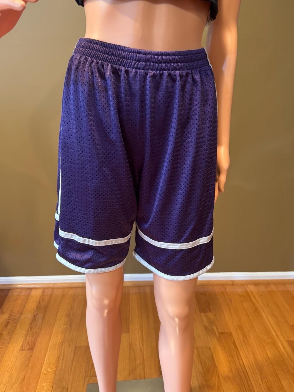 Youth Champion Purple Mesh Athletic Shorts with White Trim